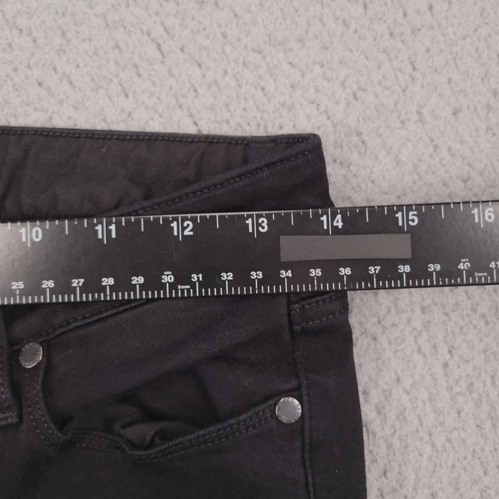 PAIGE Jeans Size 27 Skyline Straight Low Rise Black Stretch Denim 27x33